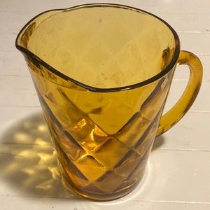 Amber Optic Glass Pitcher